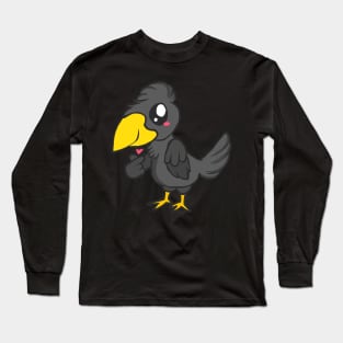 Raven bird crow jackdaw jay hooded crow cute Long Sleeve T-Shirt